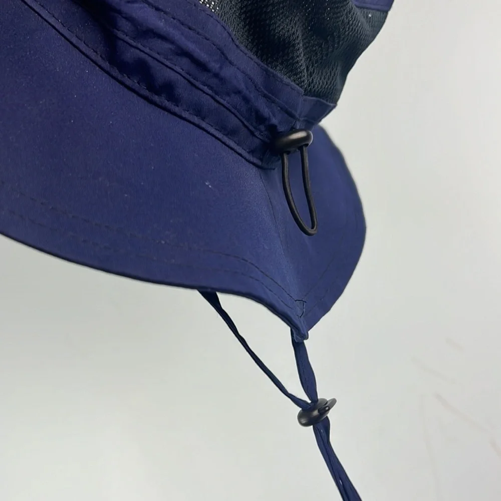 Kids unisex dark blue lightweight mesh side floppy bucket hat